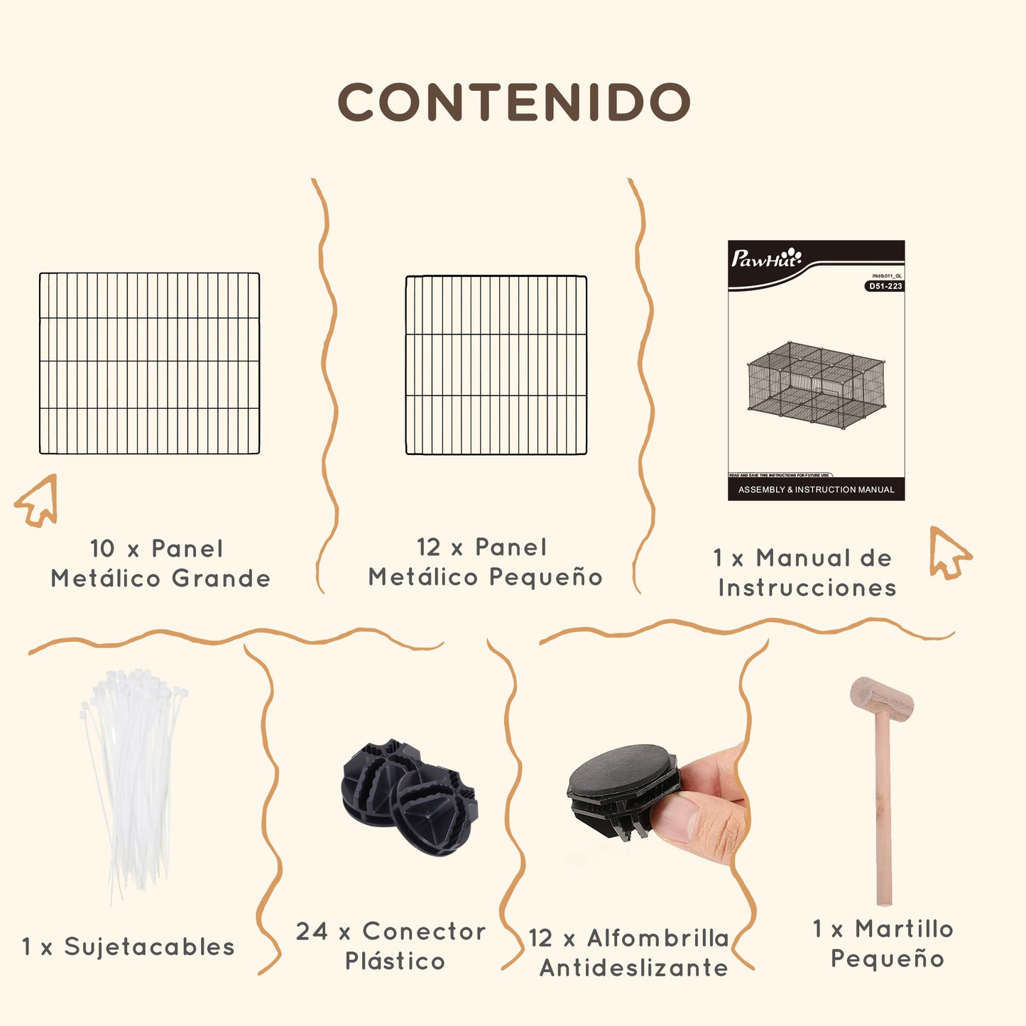 Pawhut Diy Jaula Para Animales Pequeños 22 Paneles Conejo Cobaya_4