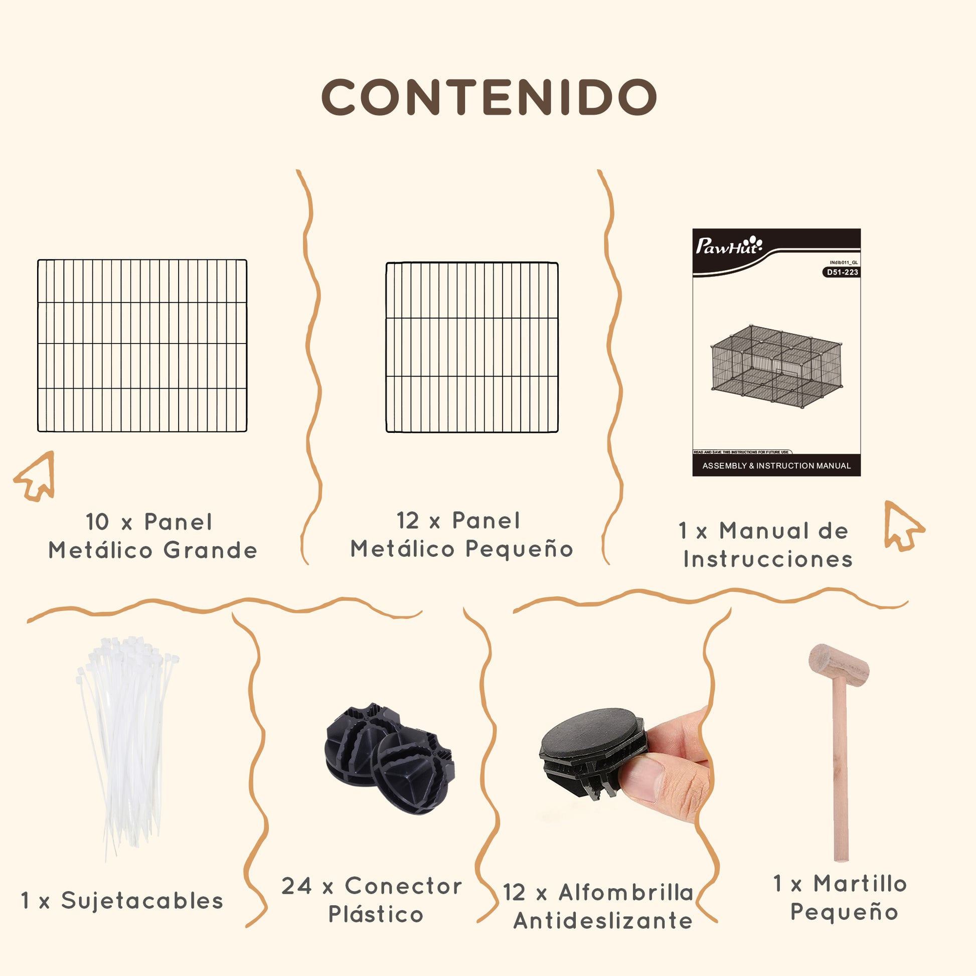 Pawhut Diy Jaula Para Animales Pequeños 22 Paneles Conejo Cobaya_4