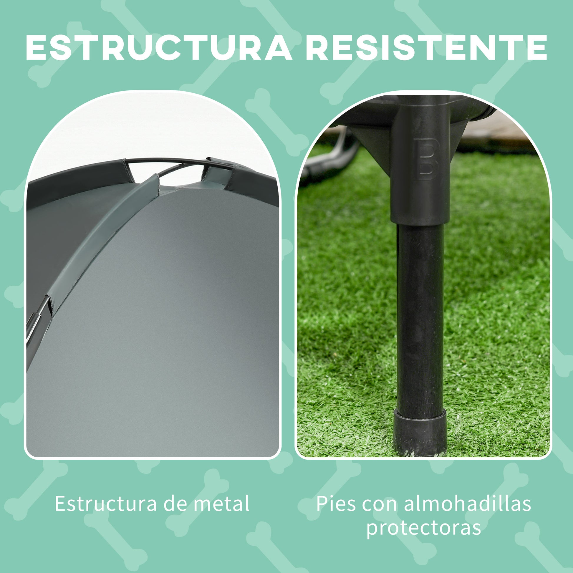 Pawhut Cama Elevada Para Mascotas Portátil Con Toldo Extraíble Exterior 92x76x90_3