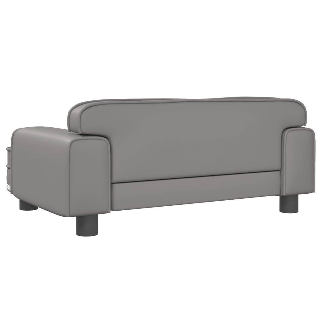Cama Para Perros De Cuero Sintético Gris 70x45x30 Cm / Vetonek_0