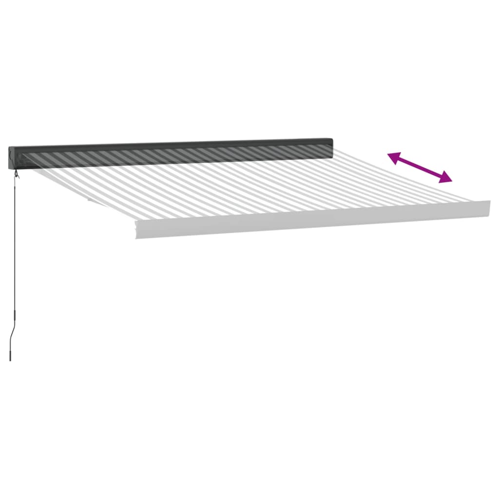Toldo Retráctil Aluminio Y Tela Antracita Y Blanco 3,5x2,5 M_4