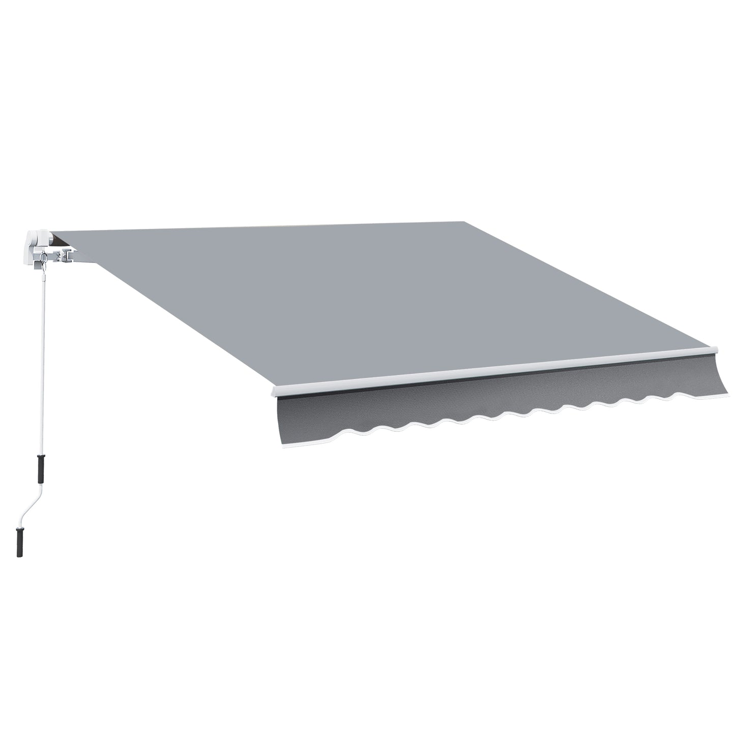 Outsunny Toldo Manual Retráctil 4x2,5 Cm Con Manivela Anti-uv Gris_0