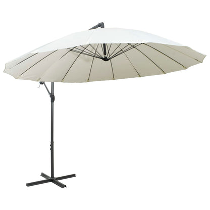 Sombrilla Colgante Con Palo De Aluminio Blanco 3 M_1