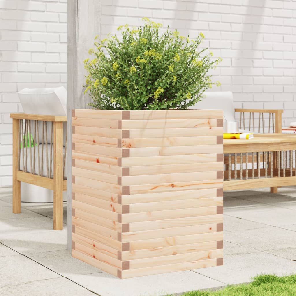 Jardinera De Madera Maciza De Pino 50x50x68,5 Cm_2