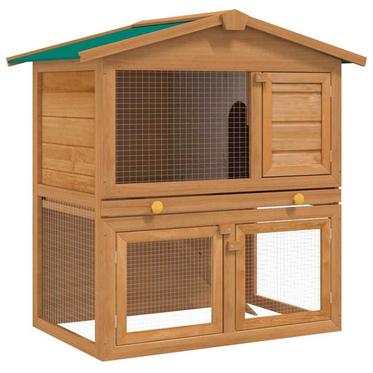 Vidaxl Casa De Animales Pequeños Jaula Conejera 3 Puertas Madera_0