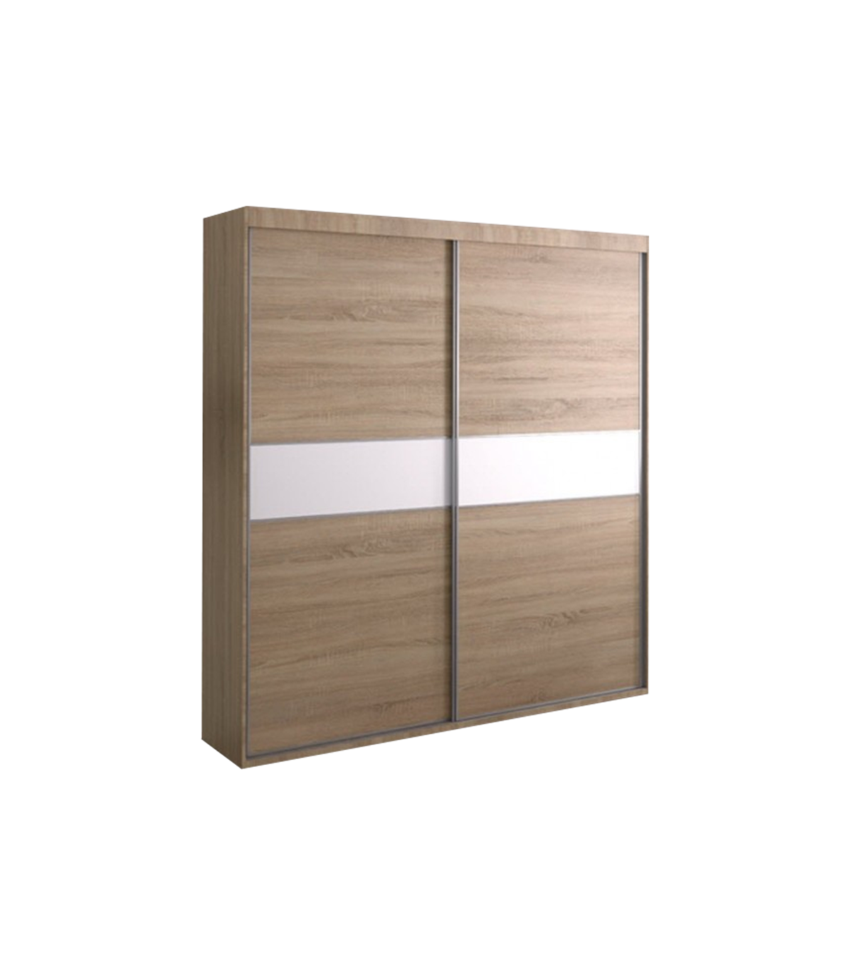 Armario Ropero 2 Puertas Correderas Dakota Acabado Roble/blanco, 220cm(alto) 160cm(ancho)_3