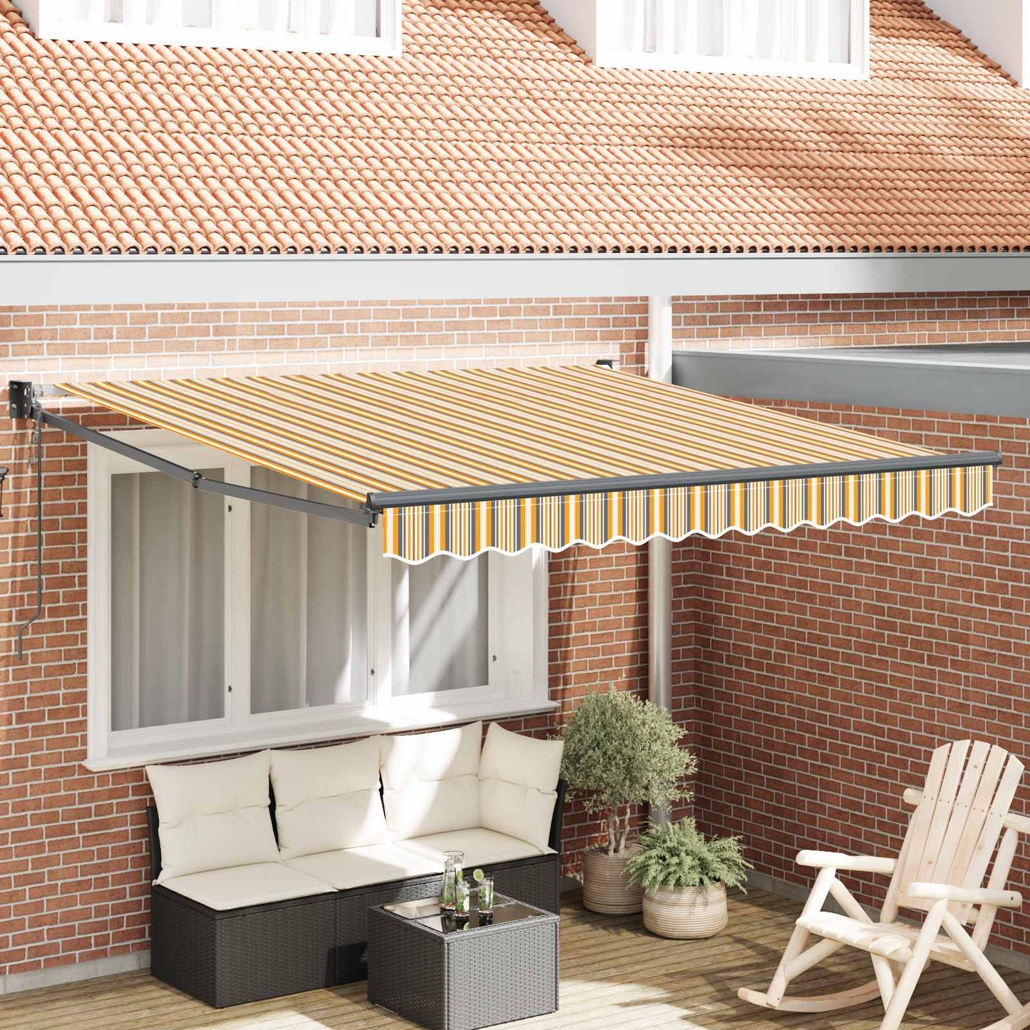 Toldo Retráctil Multicolor 300 X 250 Cm Poliéster Y Metal_1