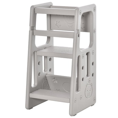 Homcom Torre De Aprendizaje Para Niños Con Altura Ajustable 47x47x90 Cm Gris_0
