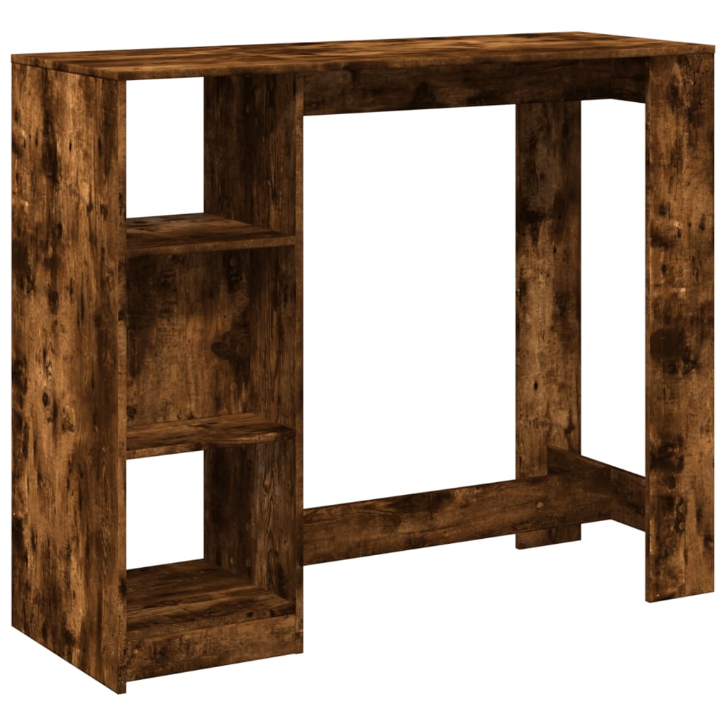 Mesa Alta Con Estante Roble Ahumado 124x46x103,5 Cm_0