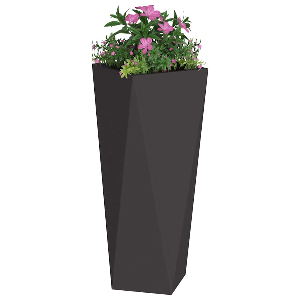 Jardinera 2 Pcs Negro 30 X 30 X 75 Cm Acero_2