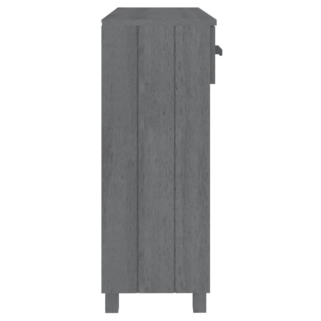 Mesa Consola Madera Maciza De Pino Gris Oscuro 90x35x90 Cm_4