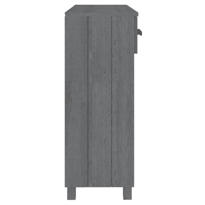 Mesa Consola Madera Maciza De Pino Gris Oscuro 90x35x90 Cm_4