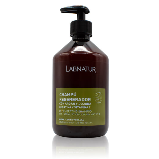 Champú Regenerador de Argán y Jojoba con Keratina Labnatur 500 ml | Nutre y Repara | Cabello Seco o Dañado_0