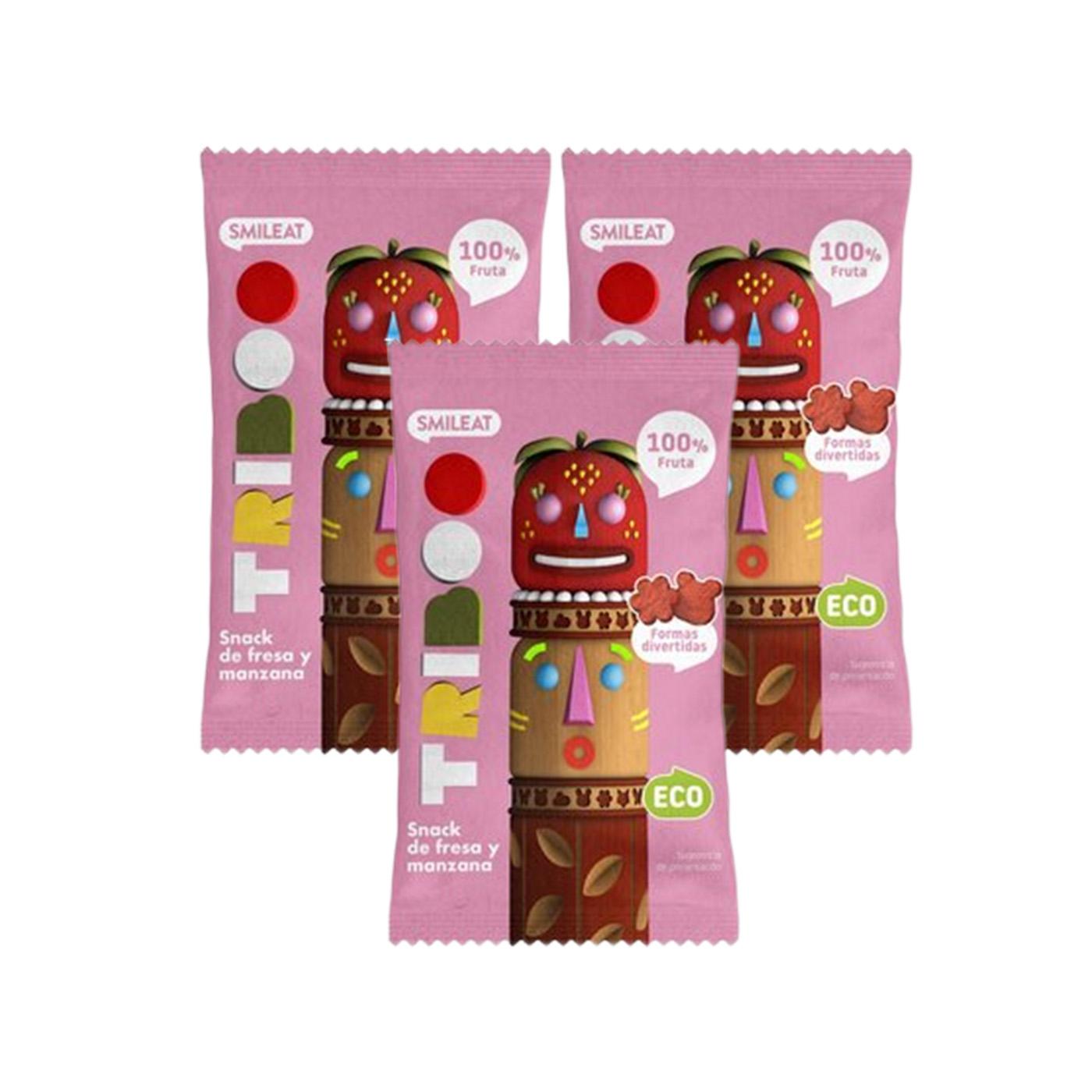 PACK 3X Snack de fresa y manzana ECO 25g, Triboo