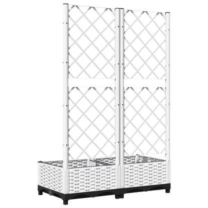 Jardinera Con Enrejado Pp Blanco 80x40x121,5 Cm_3