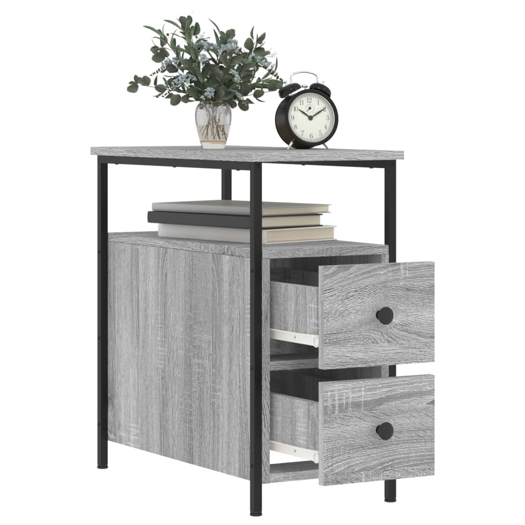 Mesitas Noche 2 Uds Madera Ingeniería Gris Sonoma 30x60x60 Cm_2