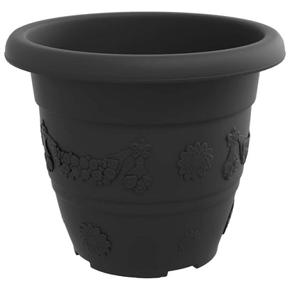 Maceta Redonda Para Flores 24 Uds. Negro Ø 22 X 18 Cm Plástico_4