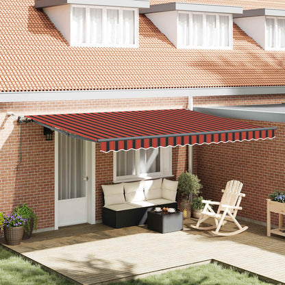 Toldo Retráctil Naranja Y Marrón 450 X 300 Cm Poliéster_1