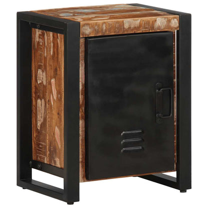 Mesilla De Noche Multicolor 40x30x51 Cm Madera Maciza Reciclada_0