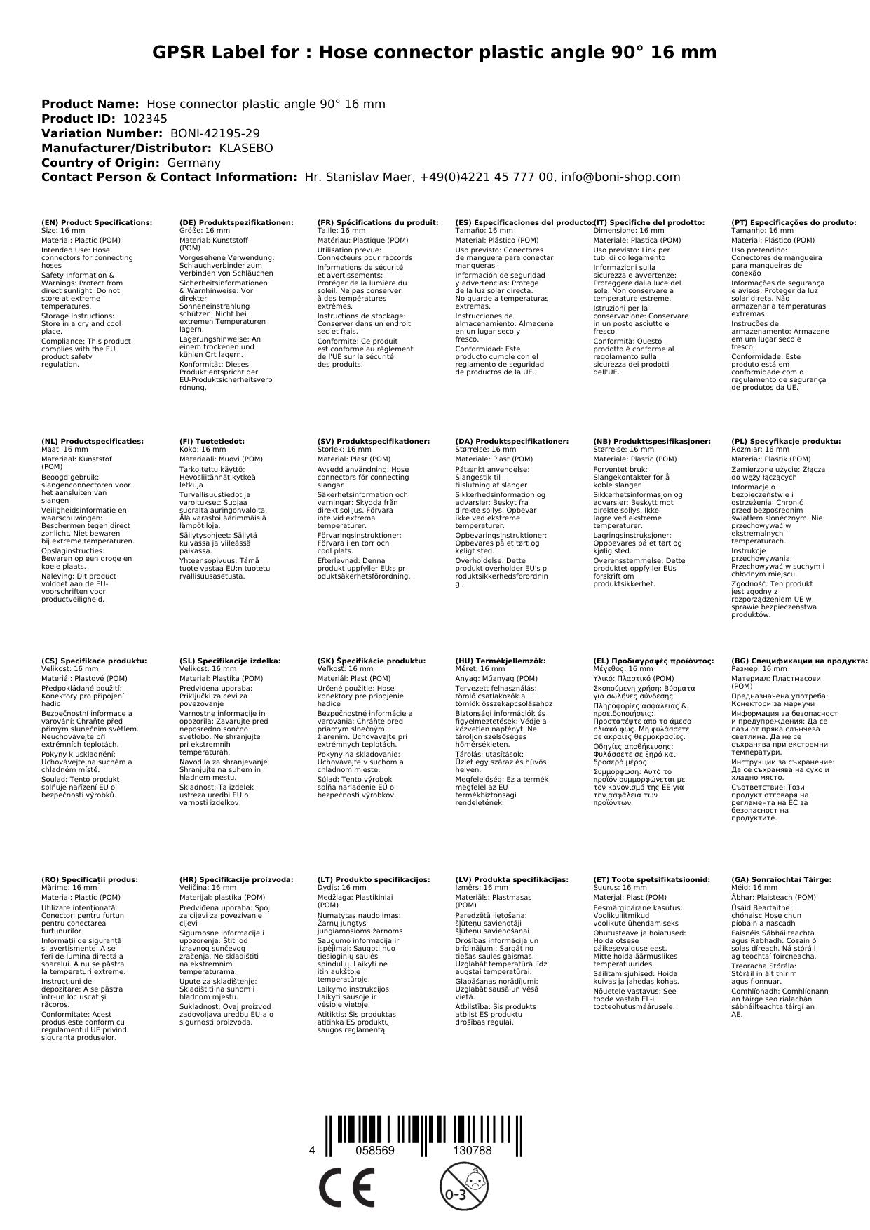 Conector Manguera 16mm, Codo 90° Plástico Para Riego_1