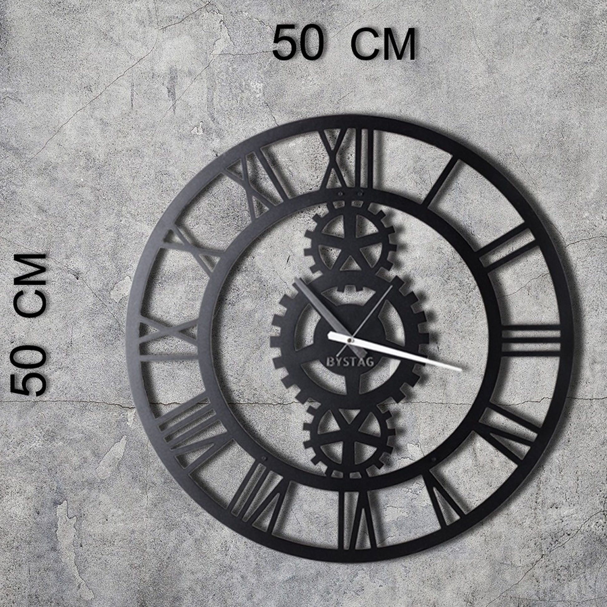 Reloj De Pared Metal Engranajes 50x50_1
