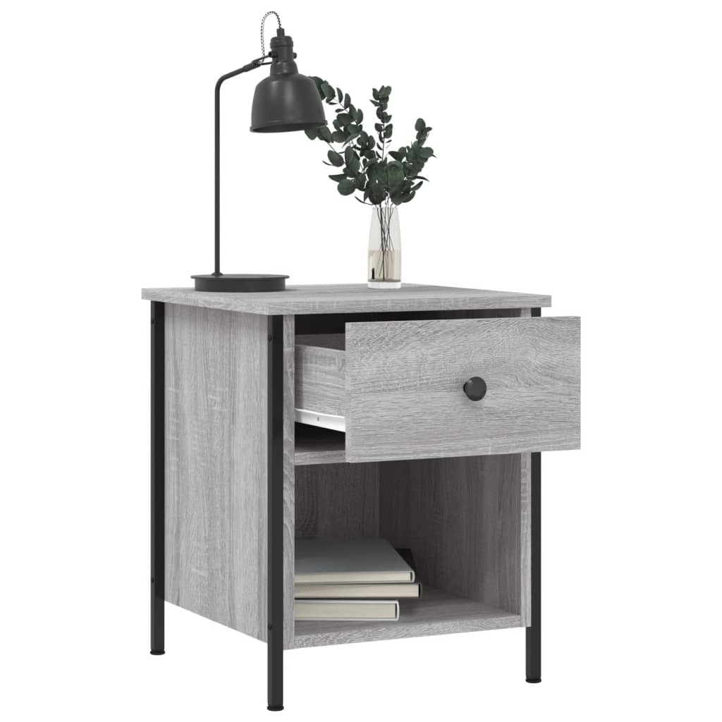 Mesita De Noche Madera De Ingeniería Gris Sonoma 40x42x50 Cm_2