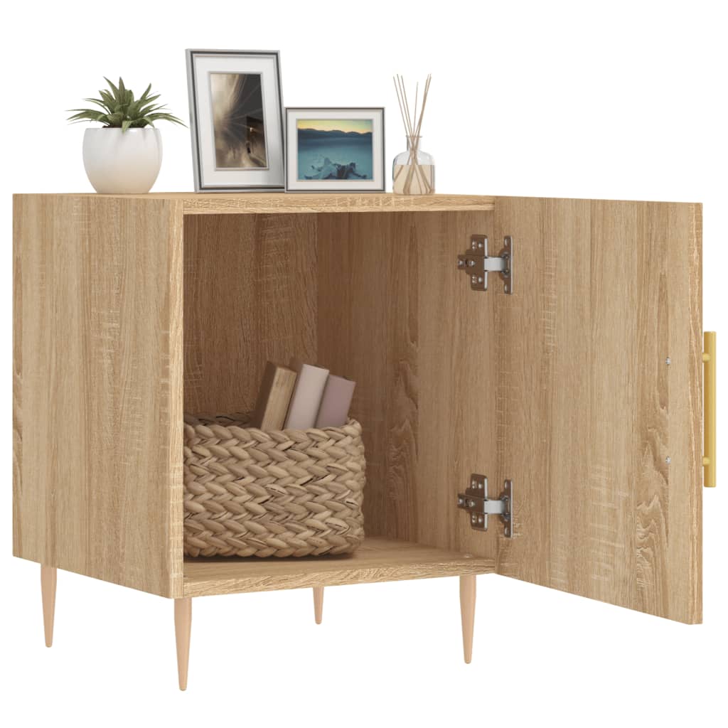 Mesitas Noche 2 Uds Madera Ingeniería Roble Sonoma 40x40x50 Cm_1