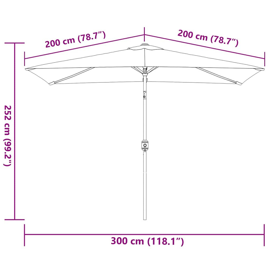Vidaxl Sombrilla De Jardín Con Palo De Metal Antracita 300x200 Cm_2