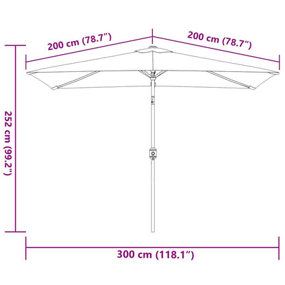 Vidaxl Sombrilla De Jardín Con Palo De Metal Antracita 300x200 Cm_2