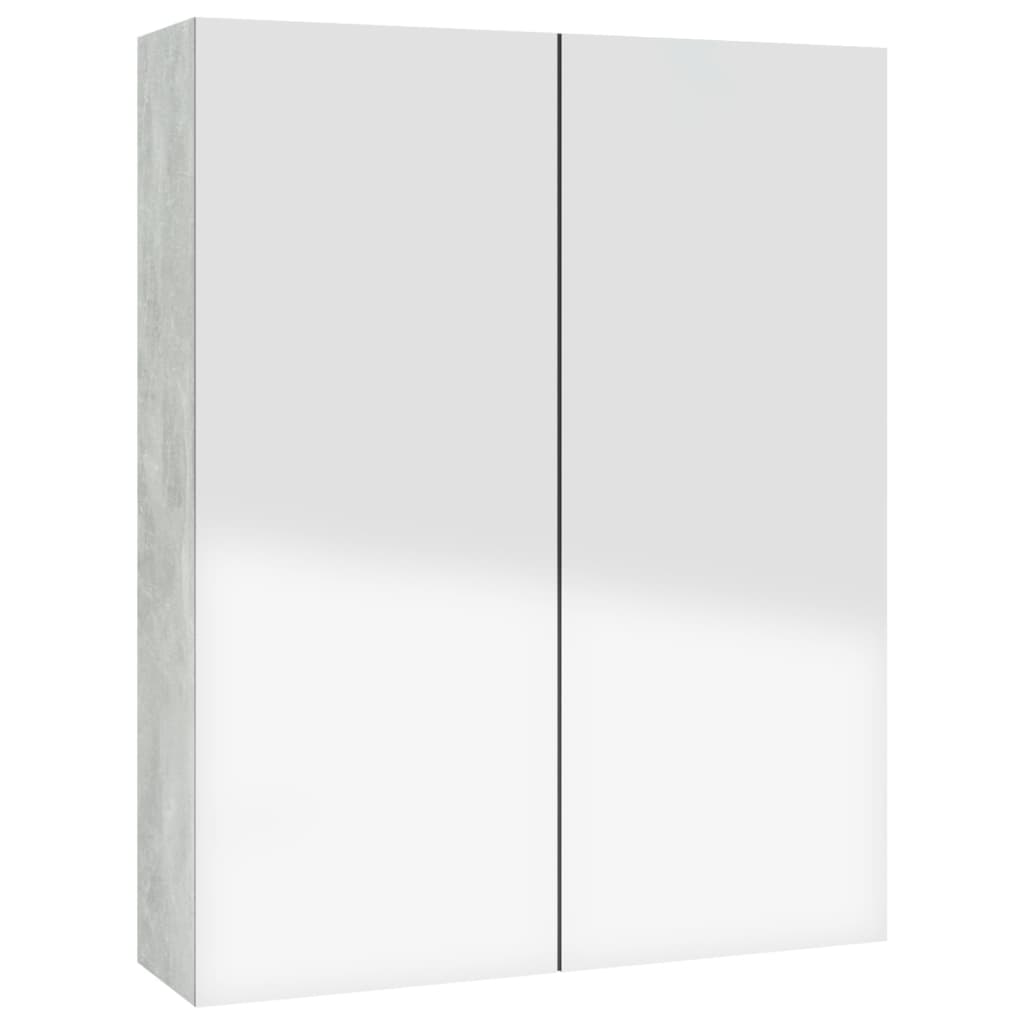 Armario De Espejo De Baño Mdf Gris Hormigón 60x15x75 Cm_3