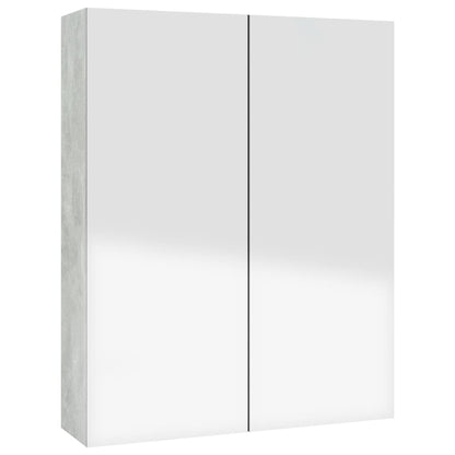 Armario De Espejo De Baño Mdf Gris Hormigón 60x15x75 Cm_3