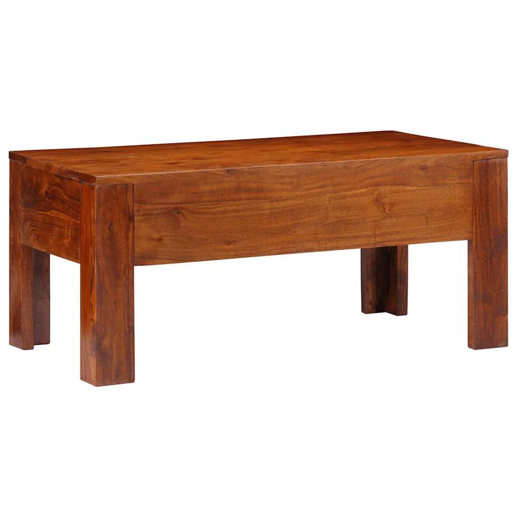 Mesa De Centro De Madera Maciza De Acacia 90x50x40 Cm_2