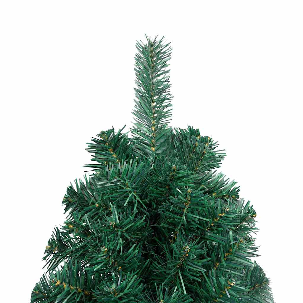 Vidaxl Medio Árbol De Navidad Con Luces Y Bolas Verde 150 Cm_4