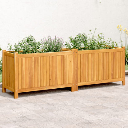 Jardinera Con Forro Madera Maciza De Acacia 153x38,5x50 Cm_1