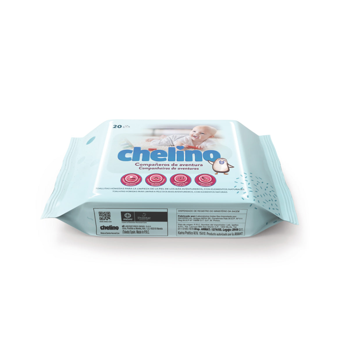 Toallitas infantiles dermo sensitive Chelino 20 unidades