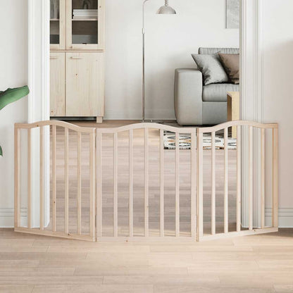 Vidaxl Puerta Para Perros Plegable 3 Paneles Madera De Álamo 150 Cm_1