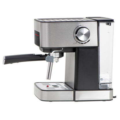 Cafetera Espresso Automática 15 Bares 1,6l, Brazo Doble Salida, Espumador Leche, Calienta Tazas Camry Cr4410 Negro/plata