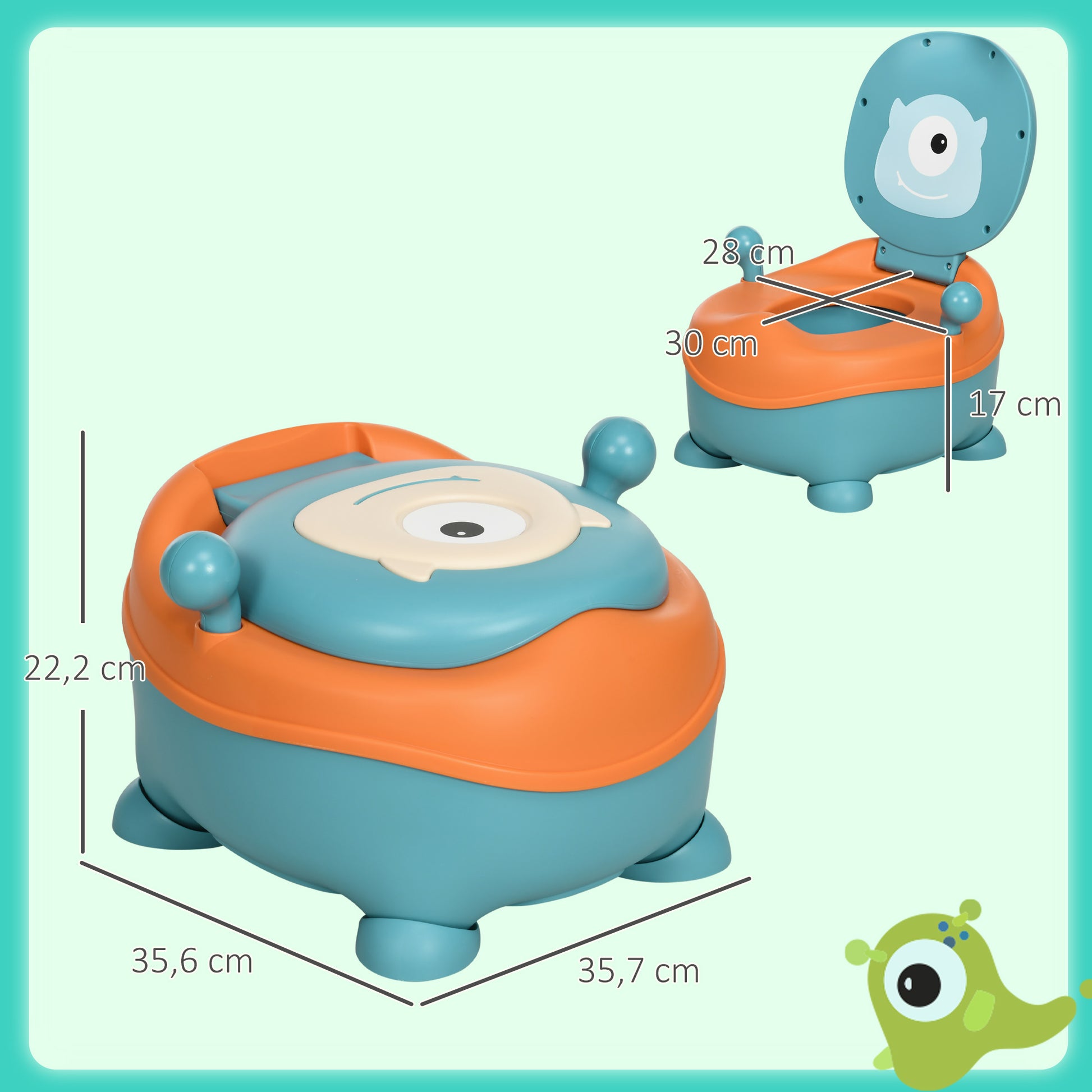 Zonekiz Orinal Para Bebé De 6-36 Meses Portátil Con Tapa 35,6x35,7x22,2 Cm Azul_2