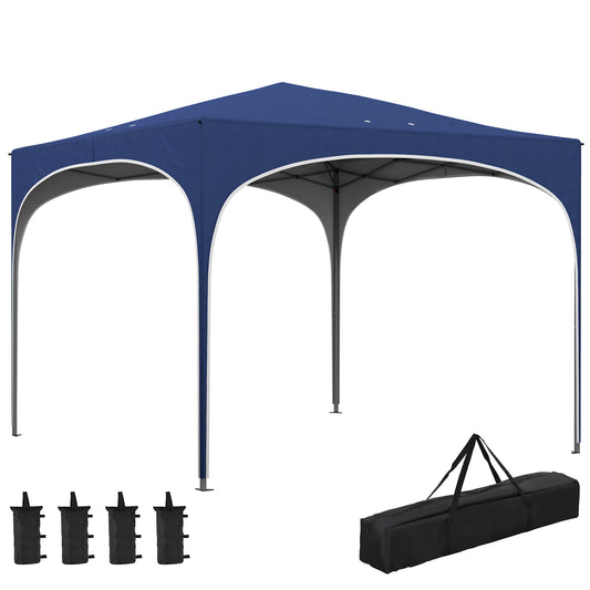 Outsunny Carpa Plegable 3x3 M Altura Ajustable Con Bolsa De Transporte Azul_0