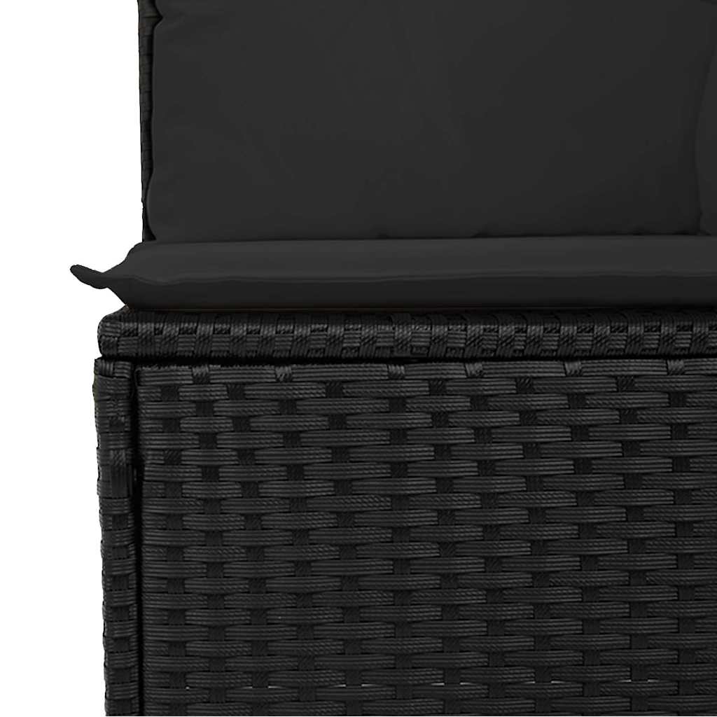 Set De Sofás De Jardín 7 Pzas Con Cojines Ratán Sintético Negro / Vetonek_5