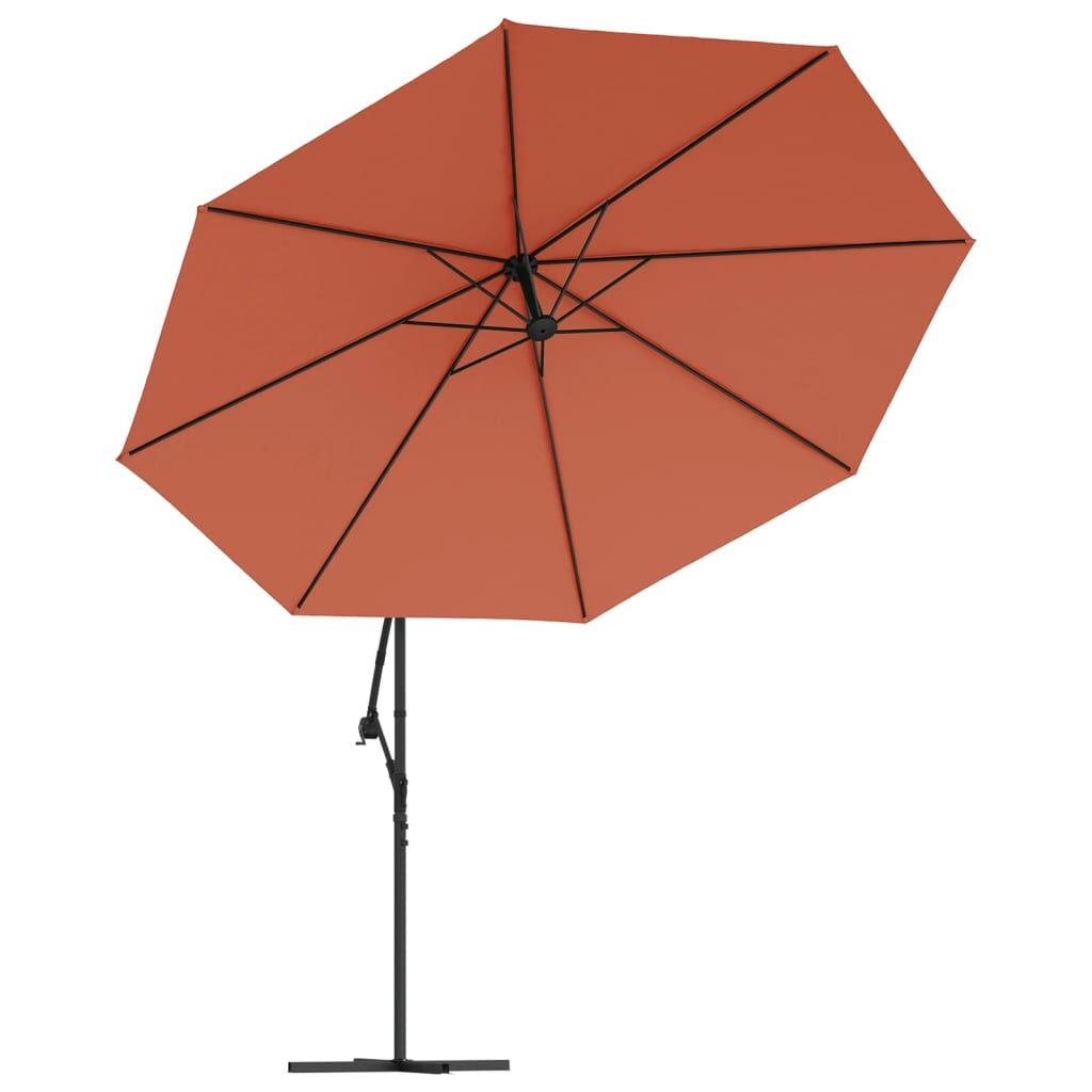 Vidaxl Sombrilla Voladiza Con Poste De Aluminio Terracota 350 Cm_3