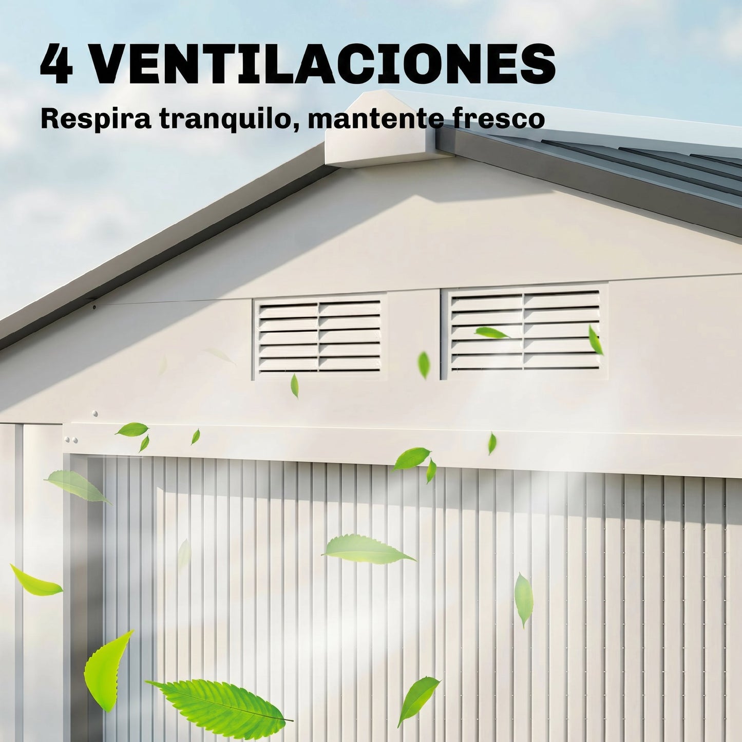 Outsunny Caseta De Jardín 213x130x185 Cm Con 2 Puertas Correderas Y 4 Ventanas_3
