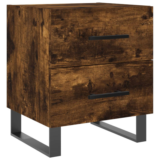 Mesita De Noche Madera Ingeniería Roble Ahumado 40x35x47,5 Cm_0