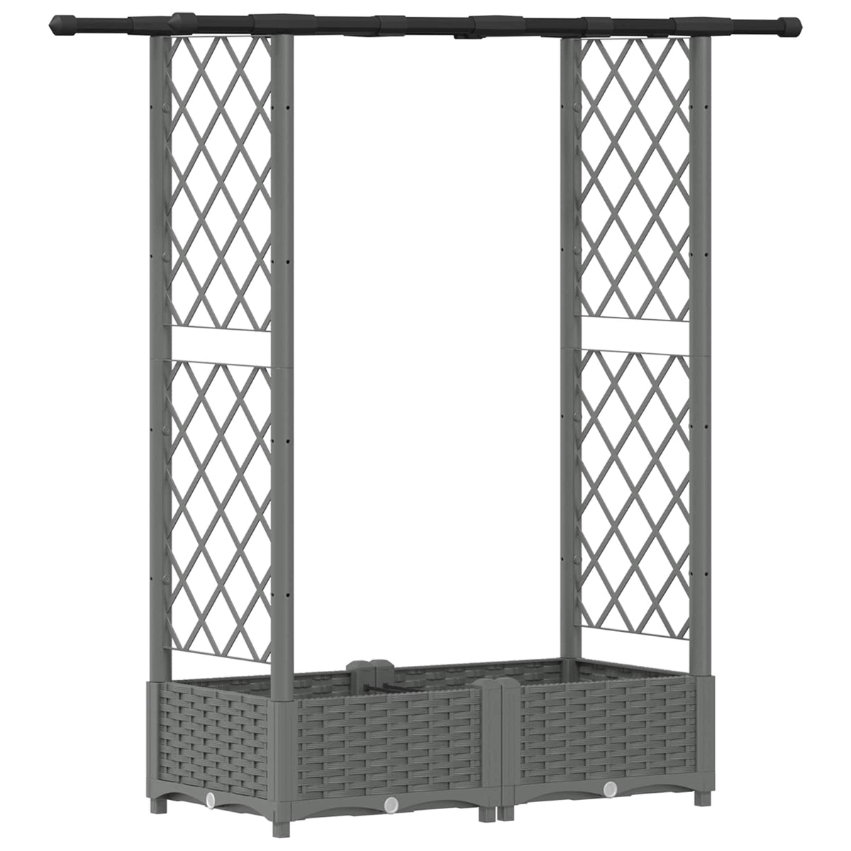 Cama Elevada Con Trellis Y Techo Gris Claro 122,5 X 40 X 121 Cm_0