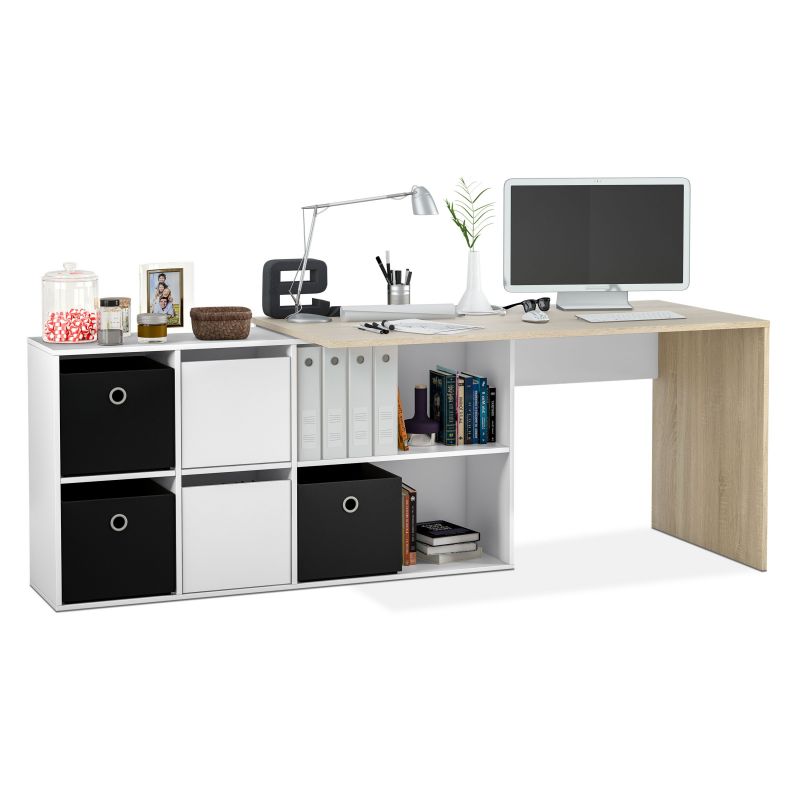 Mesa De Escritorio Adapta Xl Melamina, Blanco Artik, 136 / 203 X 74 X 66 / 139_5