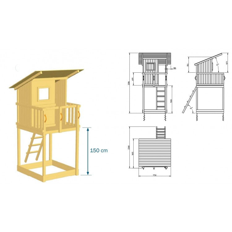 Parque Infantil Masgames Beach Hut Xl Con Columpio Individual._2
