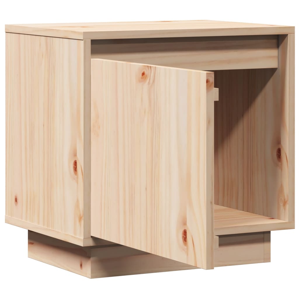 Mesitas De Noche 2 Uds Madera Maciza De Pino 40x30x40 Cm_2