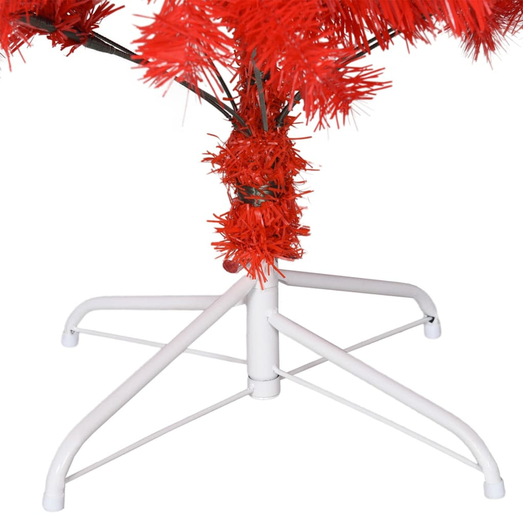 Vidaxl Árbol De Navidad Artificial Con Soporte Pvc Rojo 180 Cm_4