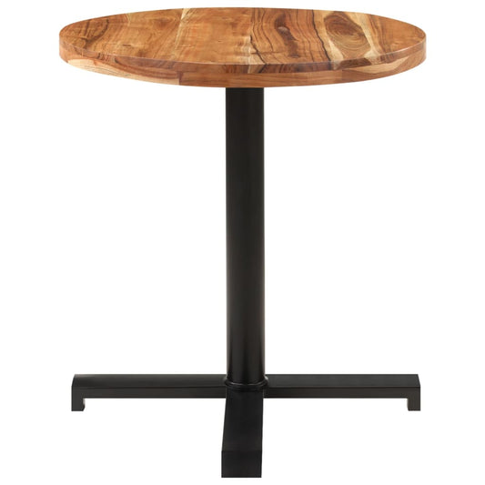 Mesa De Bistró Redonda Madera Maciza De Mango Ø70x75 Cm_0