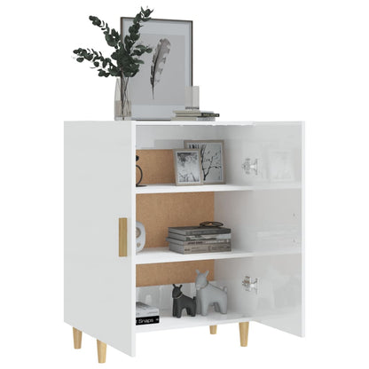 Aparador De Madera Contrachapada Blanco Brillante 70x34x90 Cm / Vetonek_2